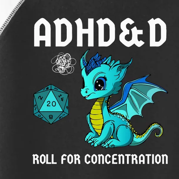 ADHD&D Roll For Concentration Cute Dragon Toddler Fine Jersey T-Shirt