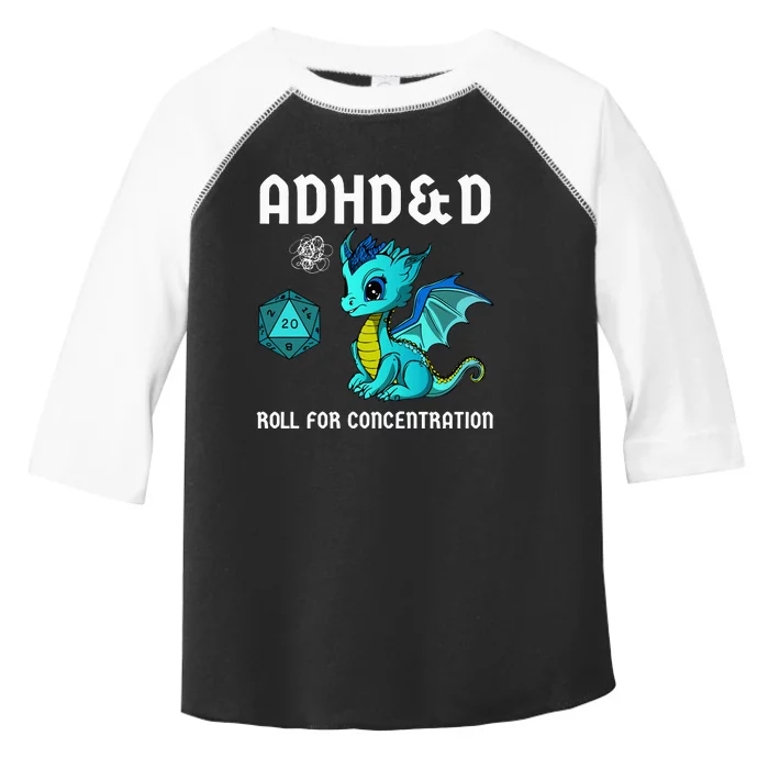 ADHD&D Roll For Concentration Cute Dragon Toddler Fine Jersey T-Shirt