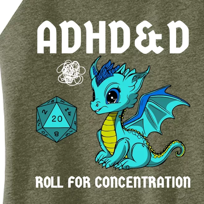 Adhd&D Roll For Concentration Cute Dragon Women’s Perfect Tri Rocker Tank