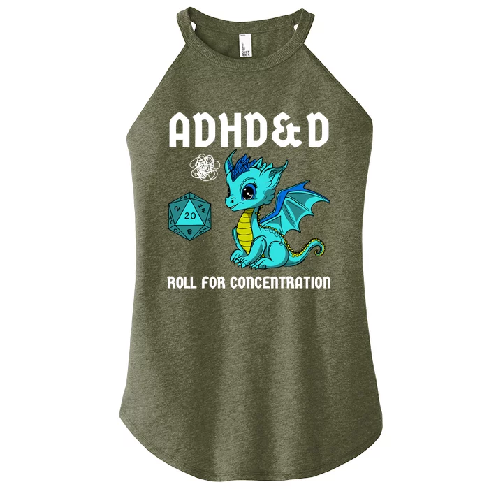 Adhd&D Roll For Concentration Cute Dragon Women’s Perfect Tri Rocker Tank