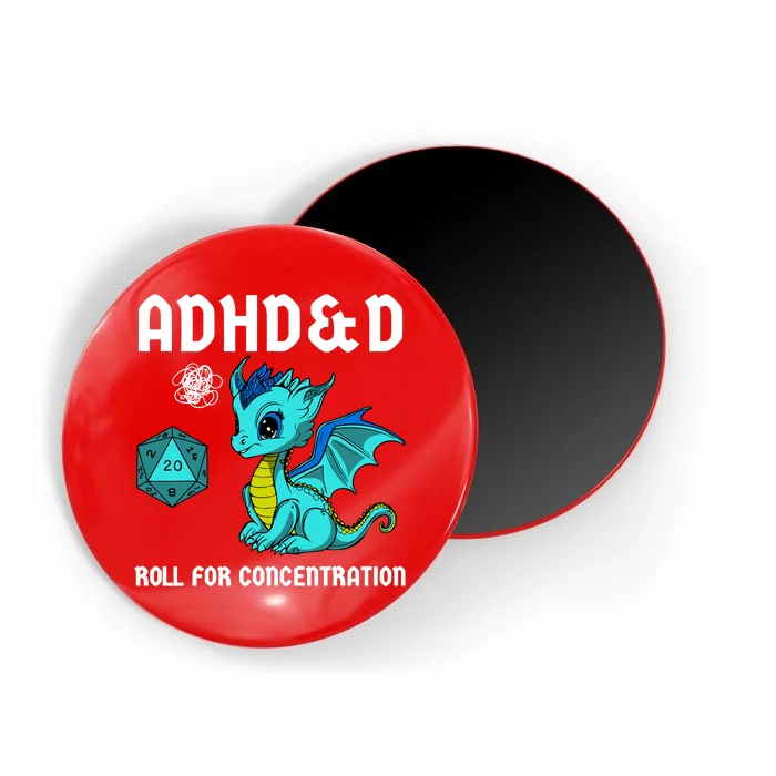 Adhd&D Roll For Concentration Cute Dragon Magnet