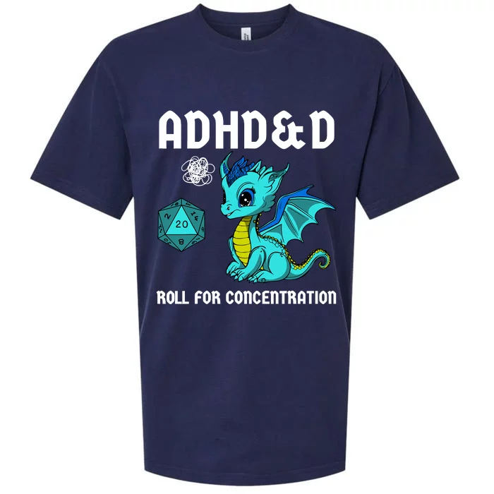 Adhd&D Roll For Concentration Cute Dragon Sueded Cloud Jersey T-Shirt