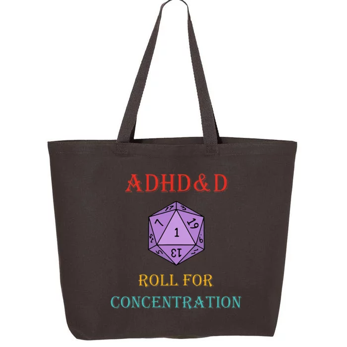 Adhd&D Roll For Concentration Vintage Quote 25L Jumbo Tote