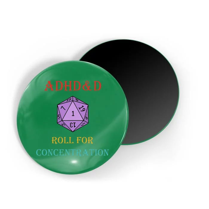 Adhd&D Roll For Concentration Vintage Quote Magnet