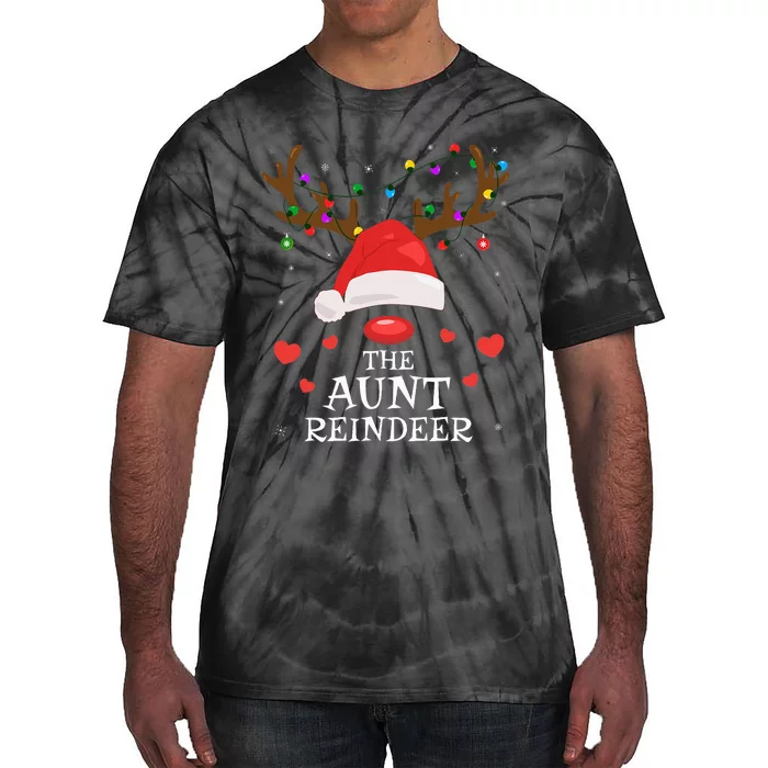 Aunt Reindeer Family Matching Christmas Auntie Aunt Funny Tie-Dye T-Shirt