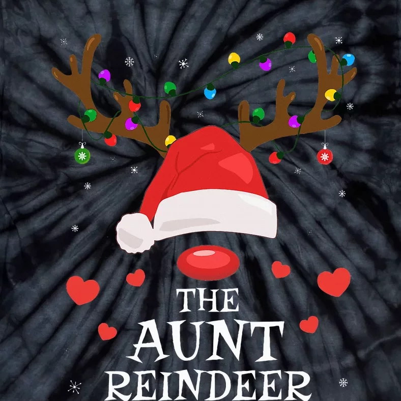 Aunt Reindeer Family Matching Christmas Auntie Aunt Funny Tie-Dye T-Shirt