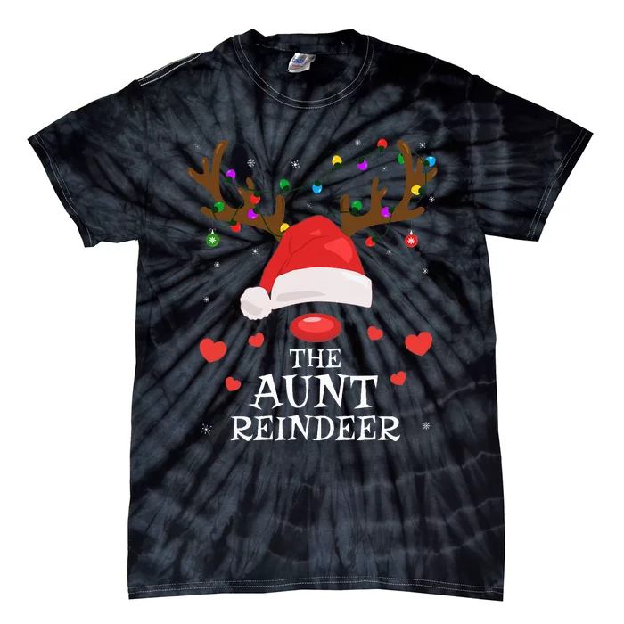 Aunt Reindeer Family Matching Christmas Auntie Aunt Funny Tie-Dye T-Shirt