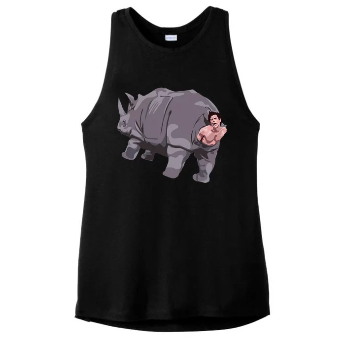 Ace Rhino Funny Humor Ladies Tri-Blend Wicking Tank