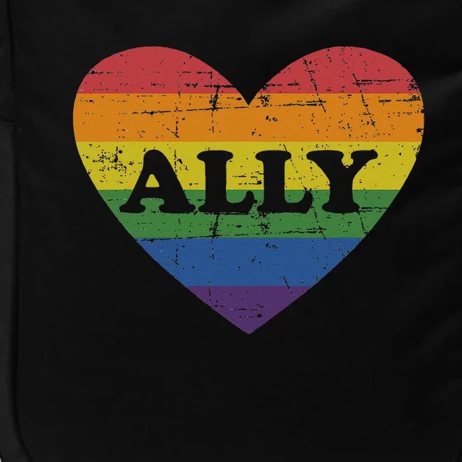 Ally Rainbow Flag Heart For LGBT Gay And Lesbian Support Impact Tech Backpack