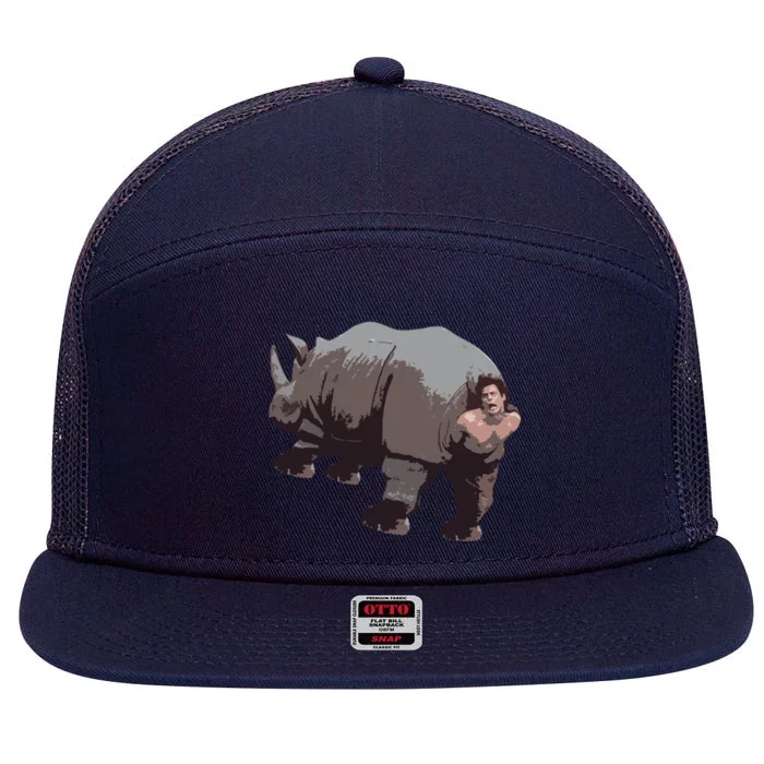 Ace Rhino Funny 7 Panel Mesh Trucker Snapback Hat