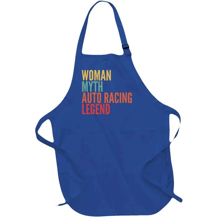 Auto Racing Gift Myth Auto Racing Legend Funny Gift Full-Length Apron With Pocket