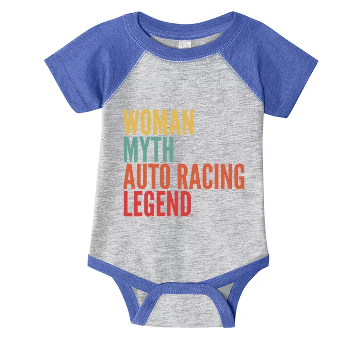 Auto Racing Gift Myth Auto Racing Legend Funny Gift Infant Baby Jersey Bodysuit