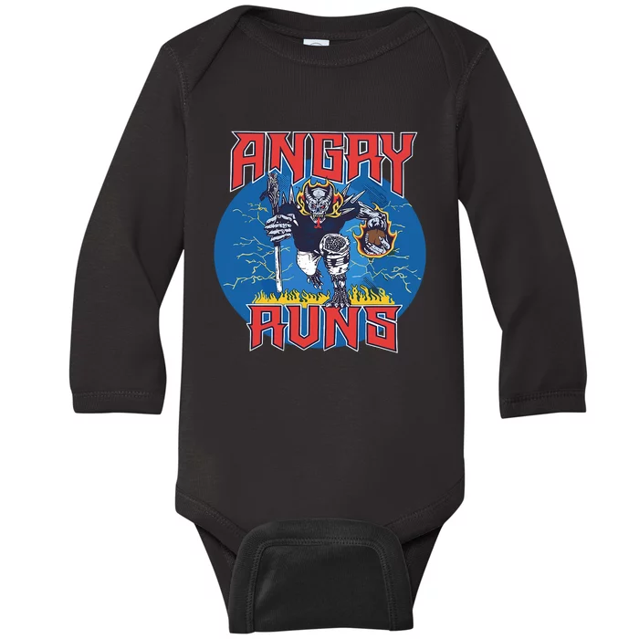 Angry Runs Good Morning Football Sport Lover Vintage Baby Long Sleeve Bodysuit