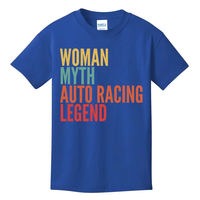 Auto Racing Gift Myth Auto Racing Legend Gift Kids T-Shirt