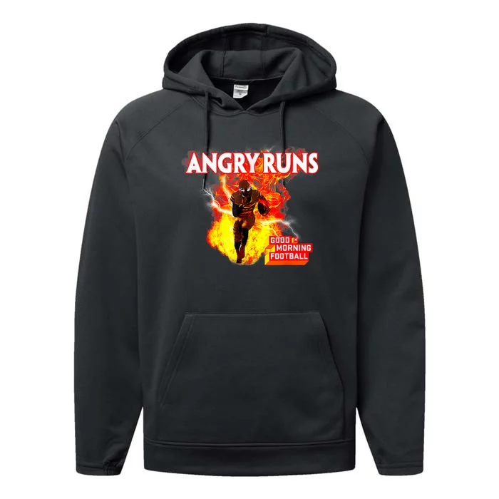 Angry Runs Good Morning Football Sport Lover Football Performance Fleece Hoodie