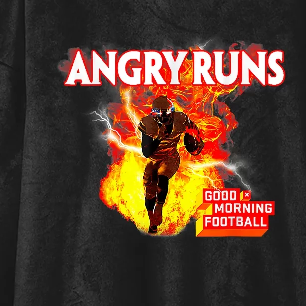 Angry Runs Good Morning Football Sport Lover Football Hooded Wearable Blanket