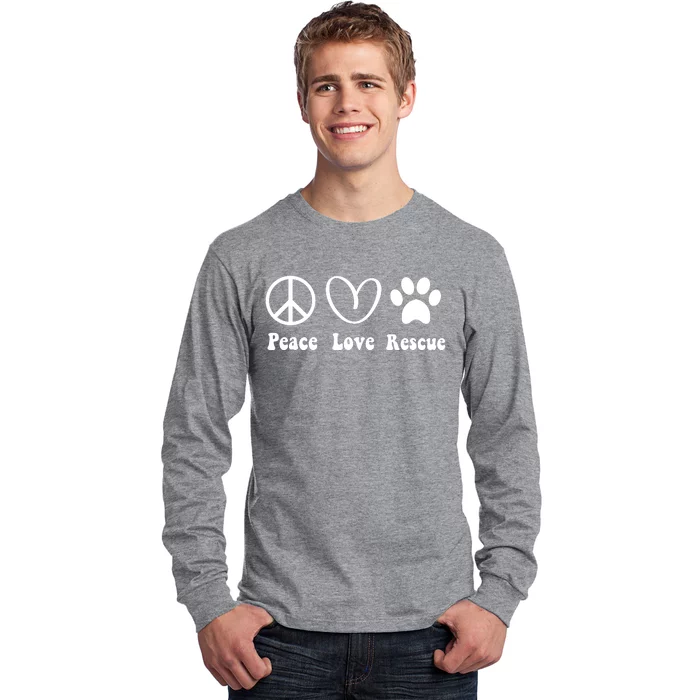 Animal Rescue Gifts Men Women Kids Peace Love Adopt Dog Cat Long Sleeve Shirt