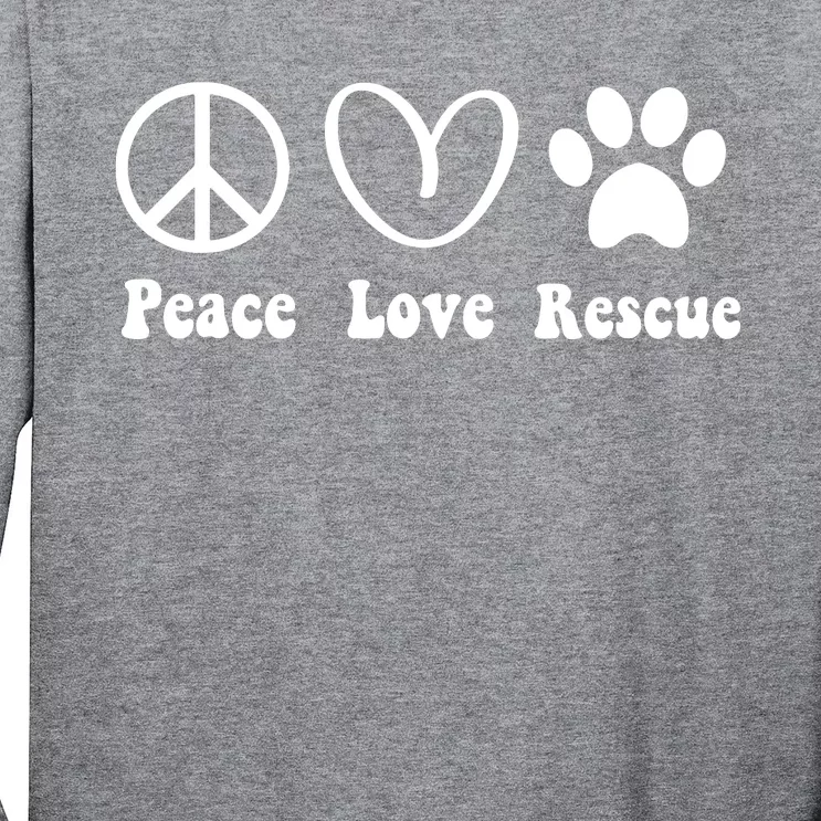 Animal Rescue Gifts Men Women Kids Peace Love Adopt Dog Cat Long Sleeve Shirt