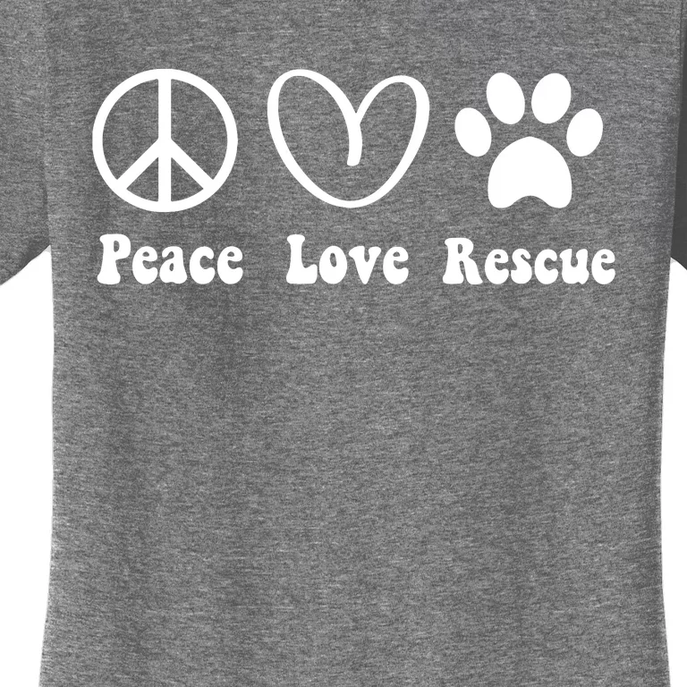 Animal Rescue Gifts Men Women Kids Peace Love Adopt Dog Cat Women's T-Shirt