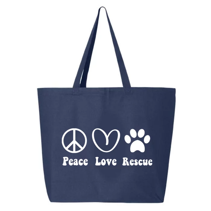 Animal Rescue Gifts Men Women Kids Peace Love Adopt Dog Cat 25L Jumbo Tote