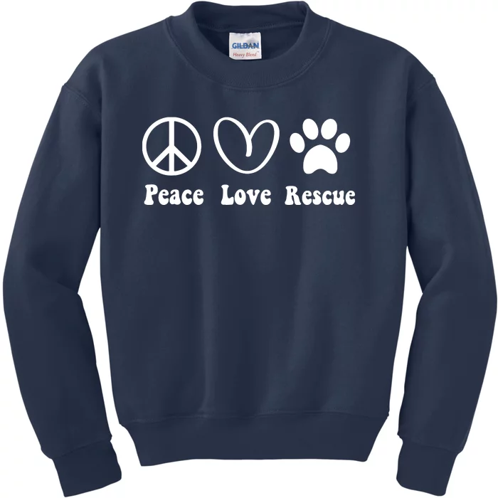 Animal Rescue Gifts Men Women Kids Peace Love Adopt Dog Cat Kids Sweatshirt