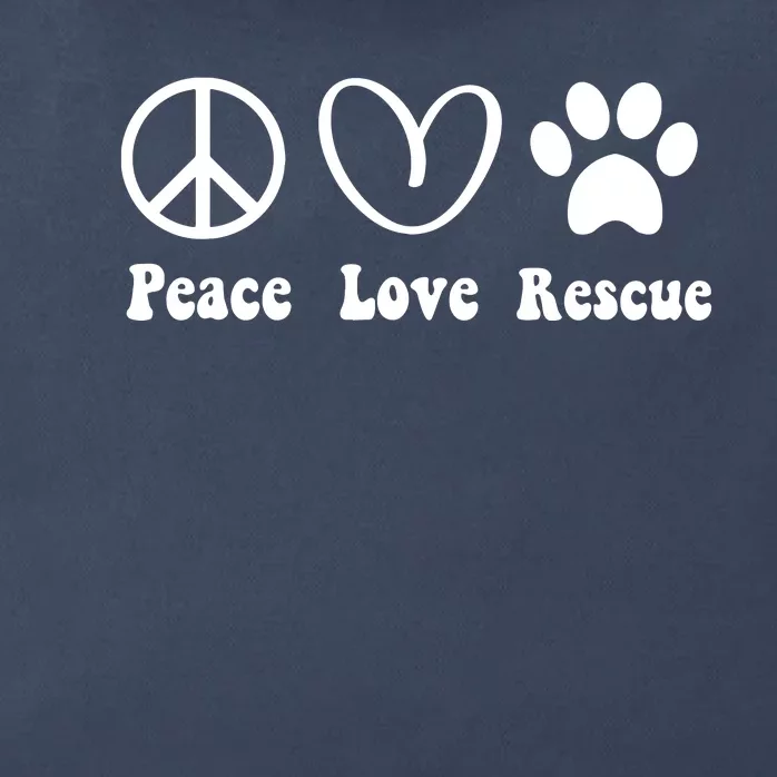 Animal Rescue Gifts Men Women Kids Peace Love Adopt Dog Cat Zip Tote Bag