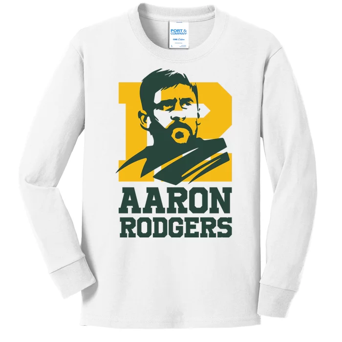 Aaron Rodgers Green Bay Kids Long Sleeve Shirt