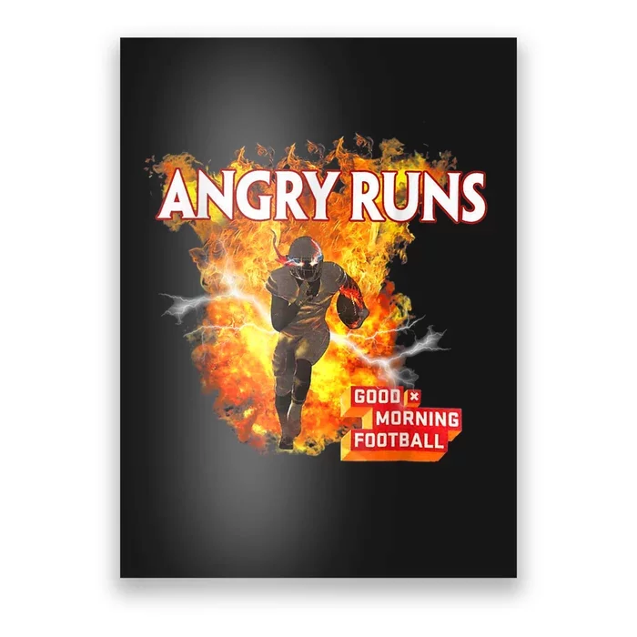 Angry Runs Good Morning Football Sport Lover Football Fan Poster