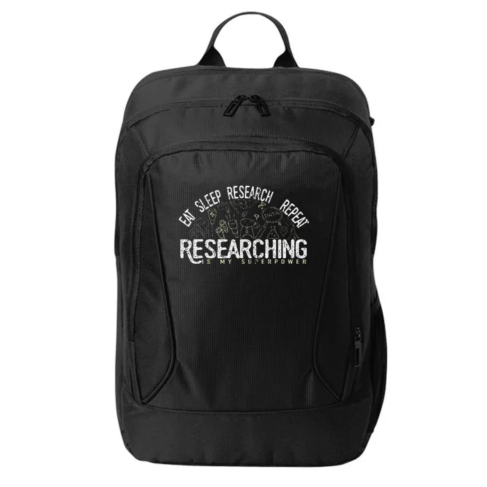 Academics Researcher Gift Eat Sleep Research Repeat City Backpack