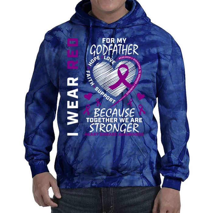 Awareness Ribbons Godfather Heart Disease Gifts Tie Dye Hoodie