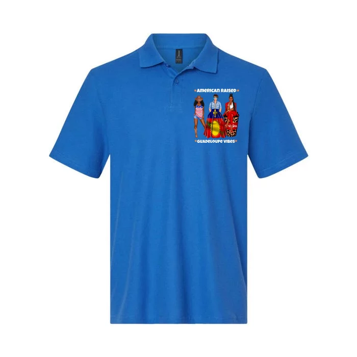 American Raised Guadeloupe Vibes Born In South America Dna Gift Softstyle Adult Sport Polo