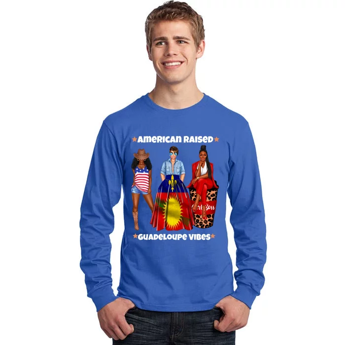 American Raised Guadeloupe Vibes Born In South America Dna Gift Tall Long Sleeve T-Shirt