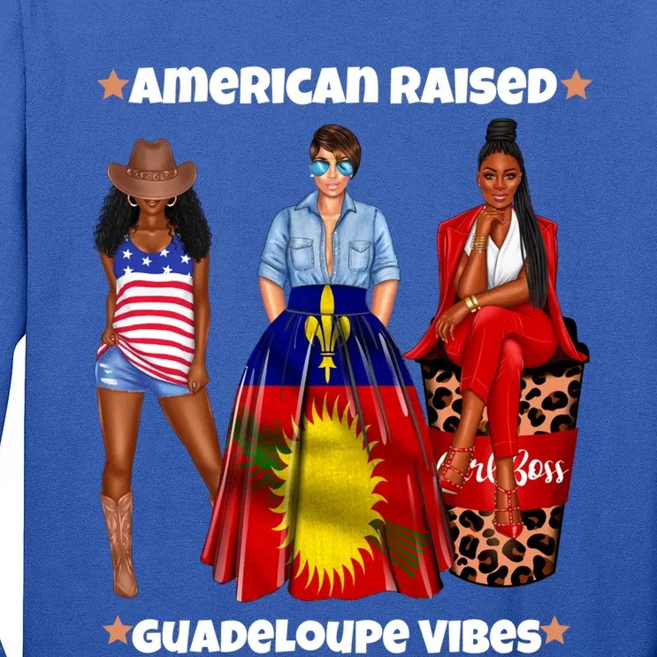 American Raised Guadeloupe Vibes Born In South America Dna Gift Tall Long Sleeve T-Shirt