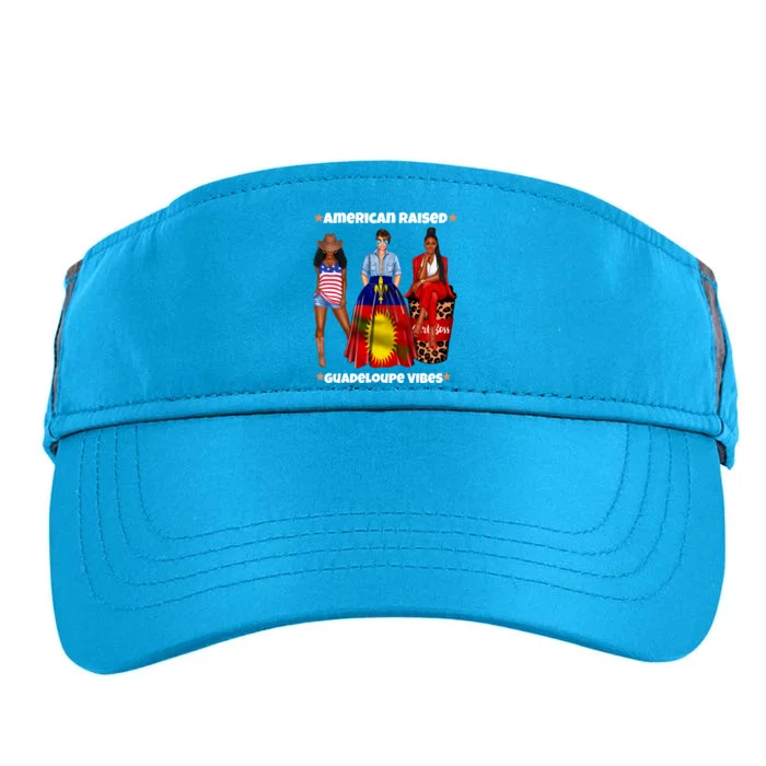 American Raised Guadeloupe Vibes Born In South America Dna Gift Adult Drive Performance Visor