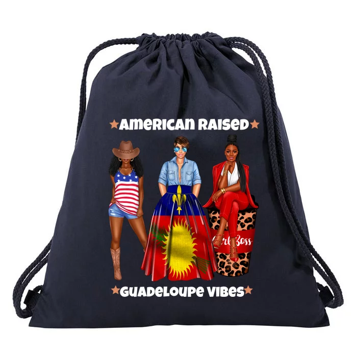 American Raised Guadeloupe Vibes Born In South America Dna Gift Drawstring Bag