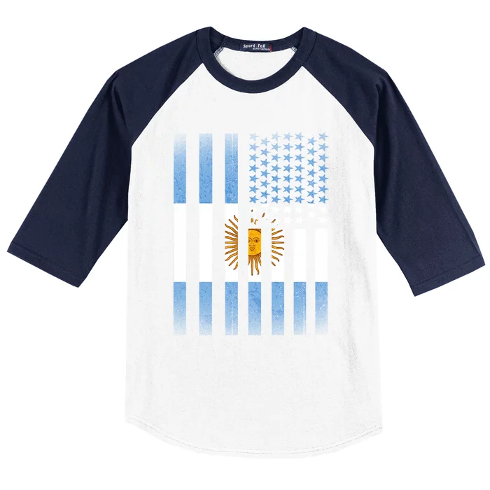 Argentina American Flag Baseball Sleeve Shirt