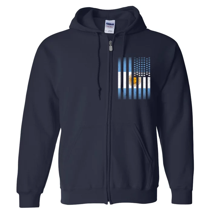 Argentina American Flag Full Zip Hoodie