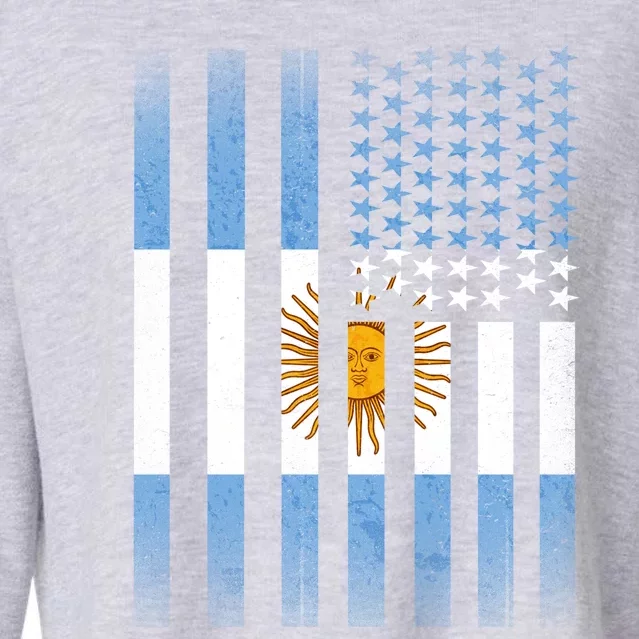 Argentina American Flag Cropped Pullover Crew