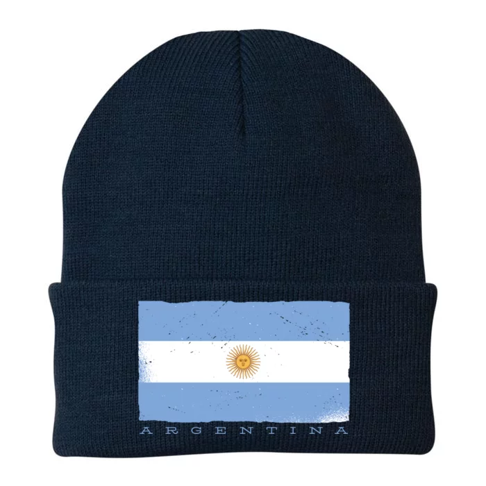 Argentina Flag Knit Cap Winter Beanie