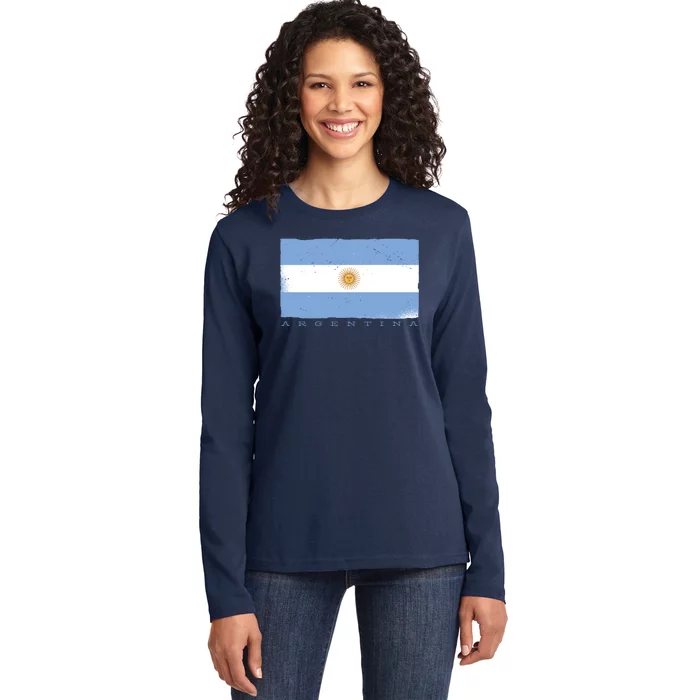 Argentina Flag Ladies Long Sleeve Shirt