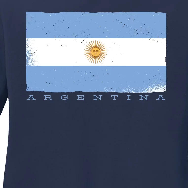 Argentina Flag Ladies Long Sleeve Shirt