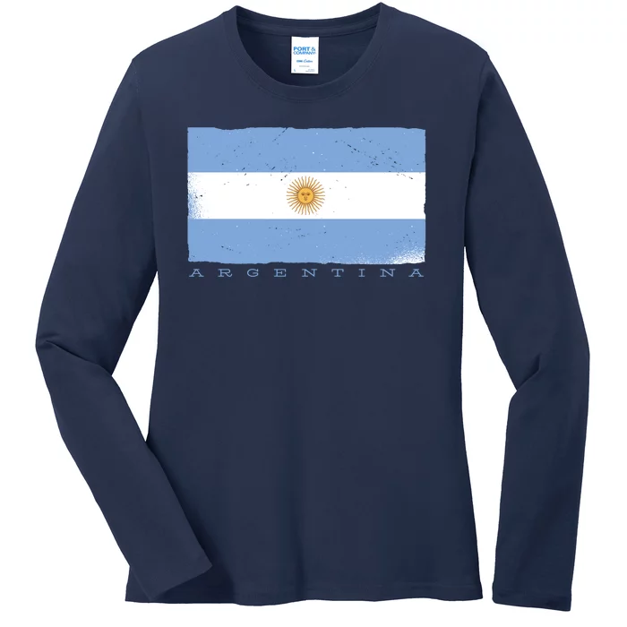 Argentina Flag Ladies Long Sleeve Shirt