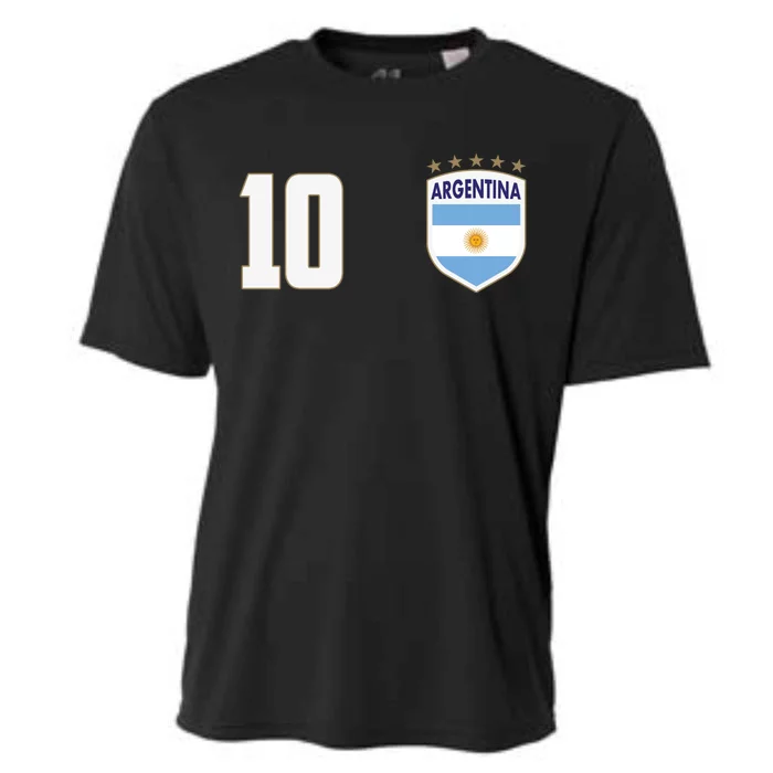 Argentina Flag Shield Logo Soccer World Cup Cooling Performance Crew T-Shirt