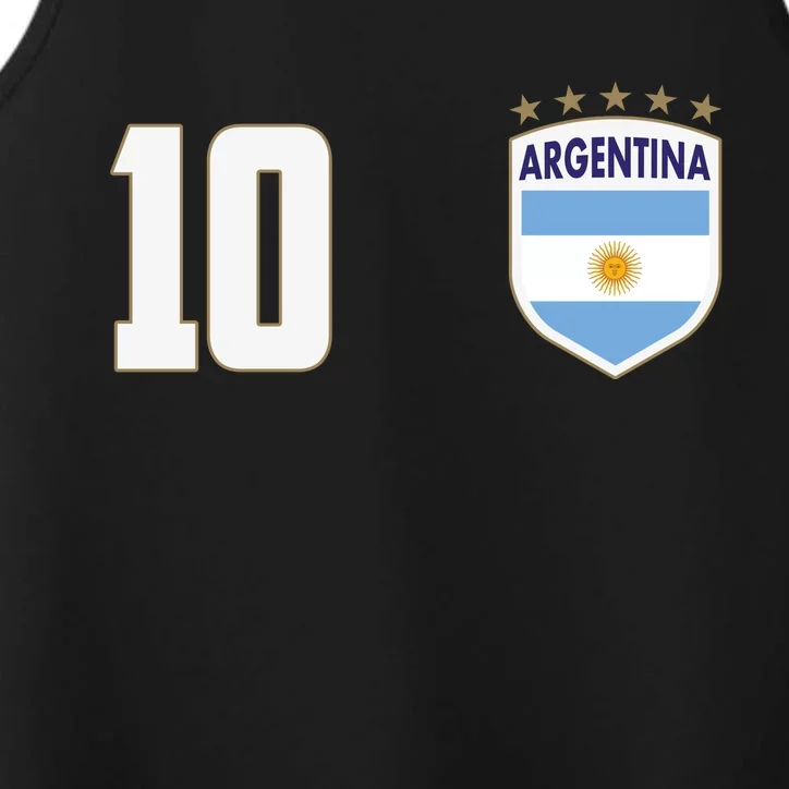 Argentina Flag Shield Logo Soccer World Cup Performance Tank