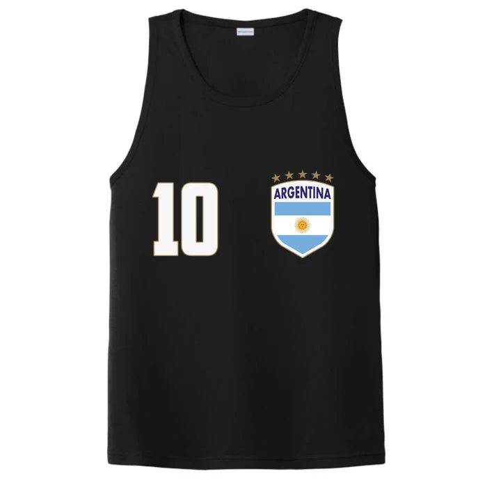 Argentina Flag Shield Logo Soccer World Cup Performance Tank