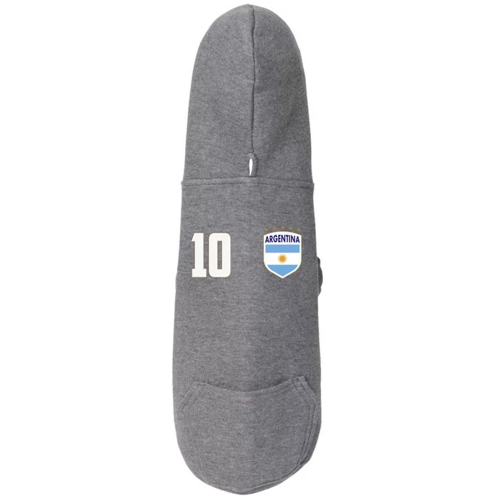 Argentina Flag Shield Logo Soccer World Cup Doggie 3-End Fleece Hoodie