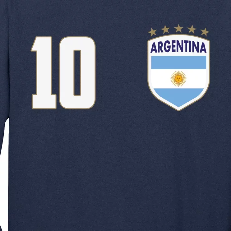 Argentina Flag Shield Logo Soccer World Cup Long Sleeve Shirt