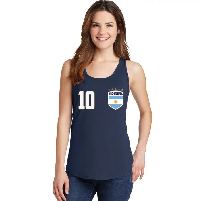 Argentina Flag Shield Logo Soccer World Cup Ladies Essential Tank