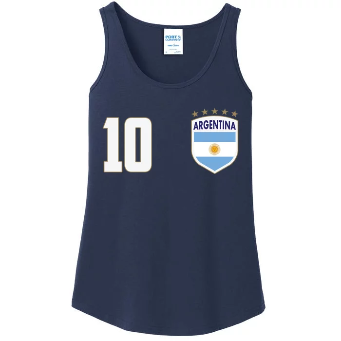 Argentina Flag Shield Logo Soccer World Cup Ladies Essential Tank