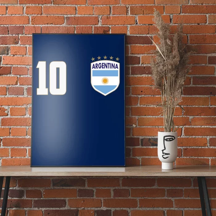 Argentina Flag Shield Logo Soccer World Cup Poster